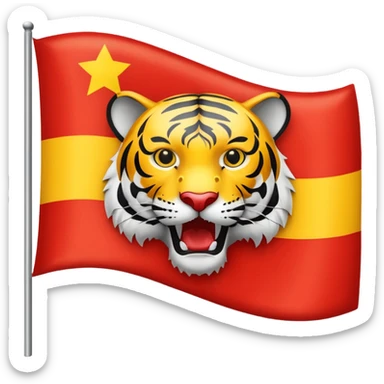 We need a flag in red and yellow. We need a tiger emblem on it. sticker