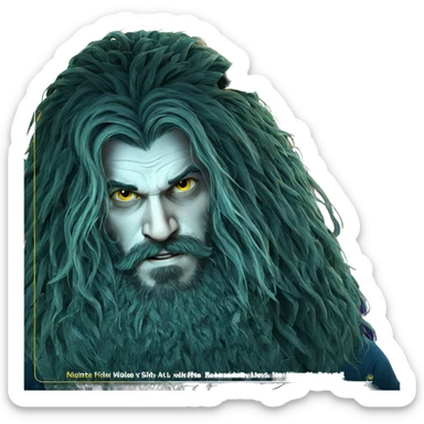 bearded boy with yellow eyes sticker