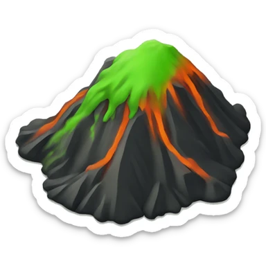 volcano with green lava  sticker