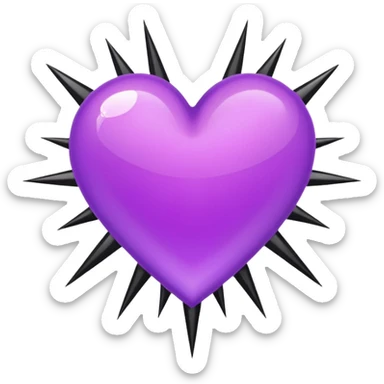 heart with black and purple starburst sticker
