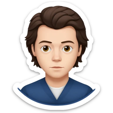 une personne joli, aqui ressemble a harry styles de 3 quart  dans un rond  sticker