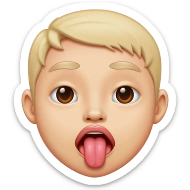 petty character sticking tongue out sticker