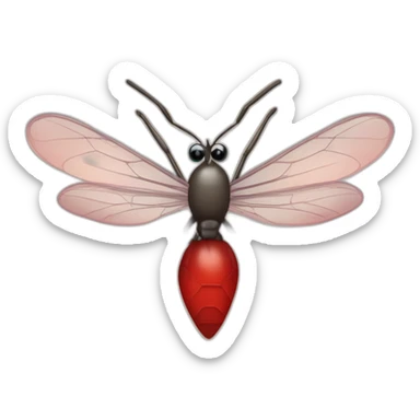 mosquito con cara amorosa rodeado de corazones sticker