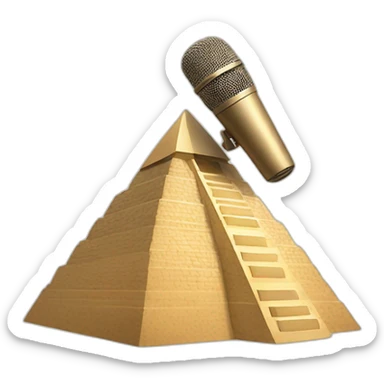 pyramid singing with microphone sticker