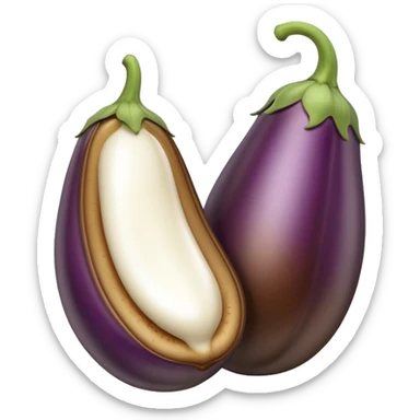 Brown eggplant with milk sticker
