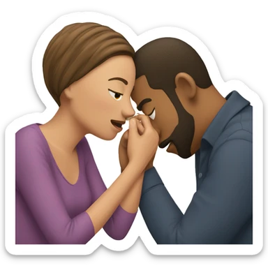 Female rubbing another man’s beard  sticker