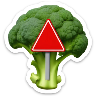 brocolli with stop stop sign on it sticker