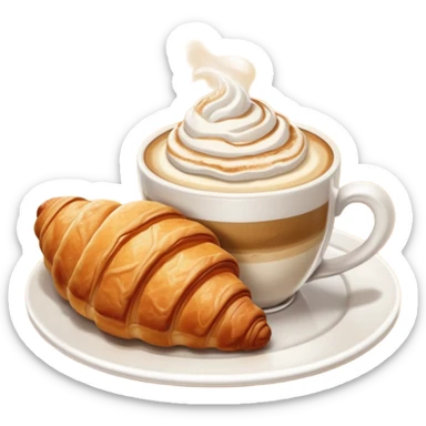 Croissant with cappuccino sticker