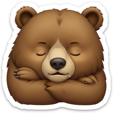 Bear with eyes shut, sleeping sticker
