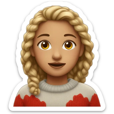 Girl in red sweater sticker