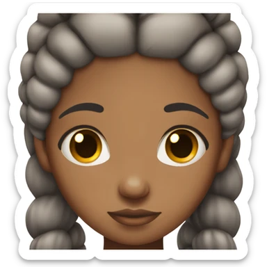 Black girl with black pigtails and brown eyes, sleeping sticker
