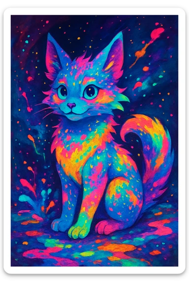 Neon Splash Fantasy Furry Animal Creature  sticker