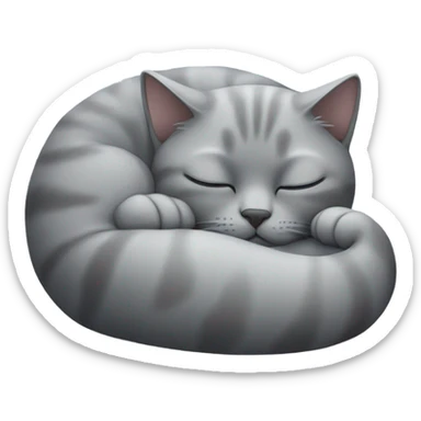 Sleeping cat grey sticker
