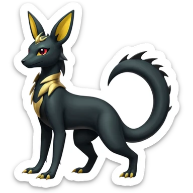 Shiny Dark Edgy Gothic Gloomy Futuristic Salandit-Umbreon-Shaymin-Anubis-Hybrid (Full body) sticker