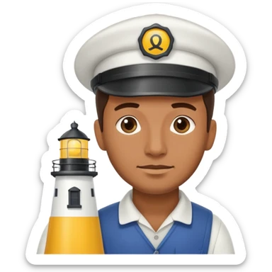 lighthouse Keeper while cleaning lens sticker