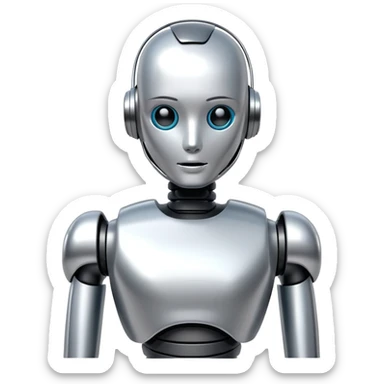 futuristic humanoid robor sticker