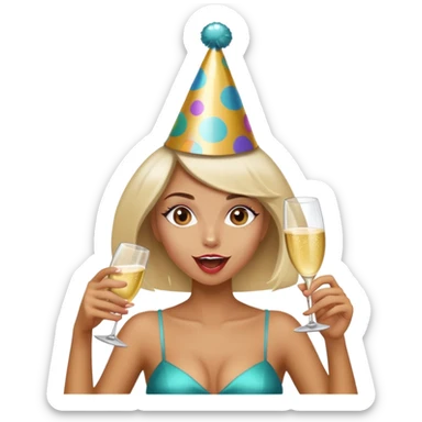 Party girl crazy sultry excited sticker