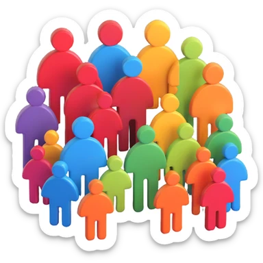 Accessibility / Inclusion emoji showing a universal access symbol or diverse group of people with a polished, glossy, 3D look sticker