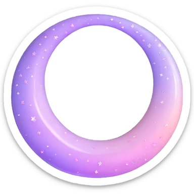 Sparkly glossy Pastel lilac-gradient crescent sticker