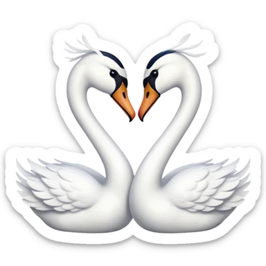Two swan kissing emoji sticker