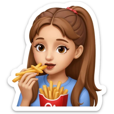 ariana grande munching fries sticker