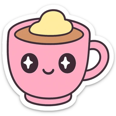 a pink mocha, cute and inviting sticker