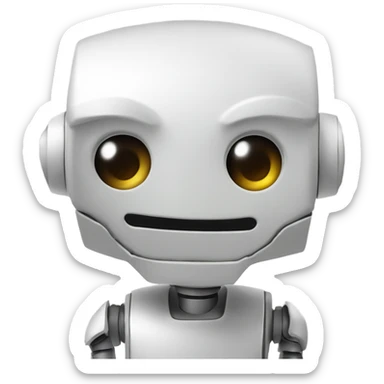 robot qui regarde une feuille de papier sticker