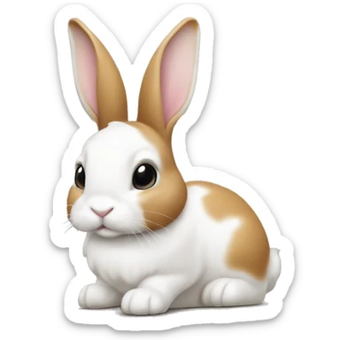 tan and white dutch rabbit  sticker