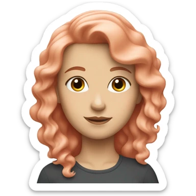 White girl with salmon wavy hair proud of her self  sticker