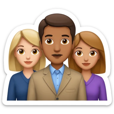 Threesome with two woman and a man sticker