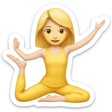 Yellow emoji girl doing the splits sticker