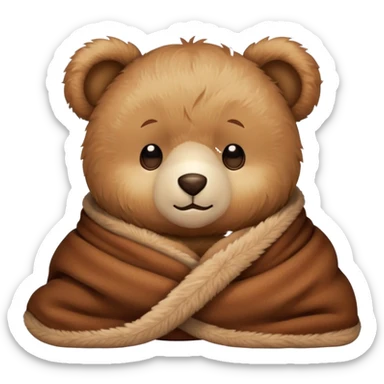 teddy bear cozy in blanket sticker