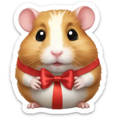 Hamster with a bow on its head sticker