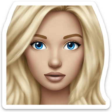 Realistic victoria secret model blonde blue eyes  sticker