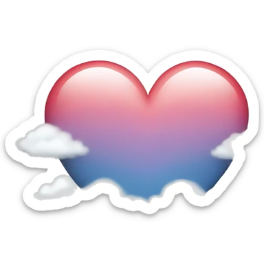 heart with clouds sticker