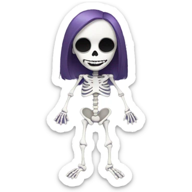 Skeleton girl sticker