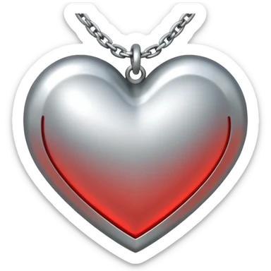 A metal heart with a chain wrapped around sticker