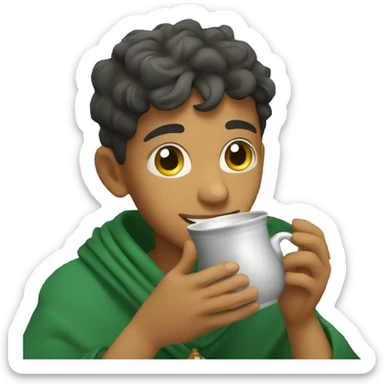 moroccan boy drinking moroccan tea  sticker