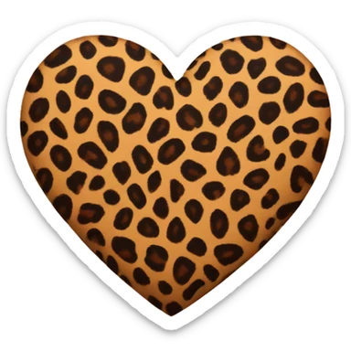 leopard print heart sticker