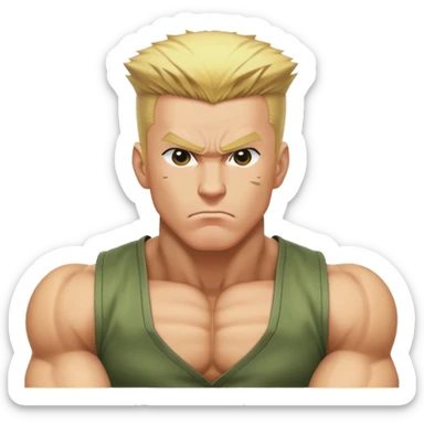 guile street fighter cartoon sticker