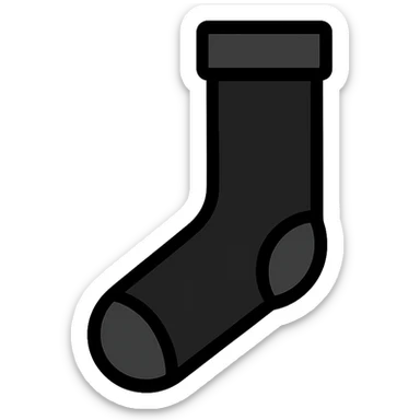 black football sock, simple icon, no text sticker