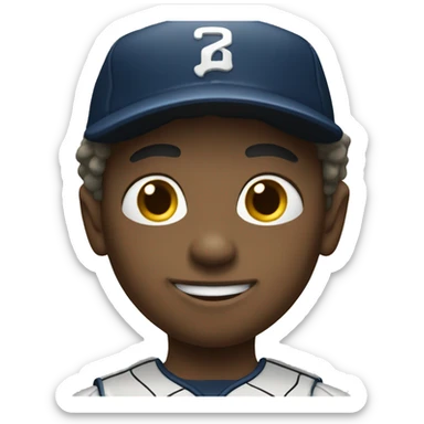 Kid play basseball  sticker