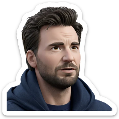 portrait of a bearded male sticker