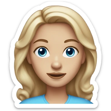 woman with light brown hair and blue eyes with long eyelashes sticker