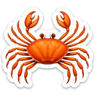 A crab with a total of eight legs sticker
