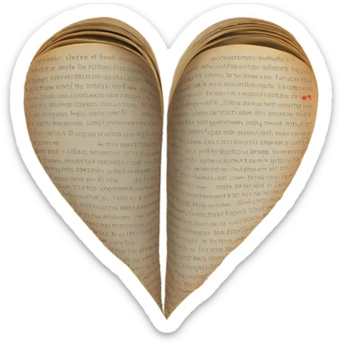 Book page heart  sticker