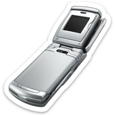 silver Motorola Razr V3 mobile device with the iconic clamshell design. sticker