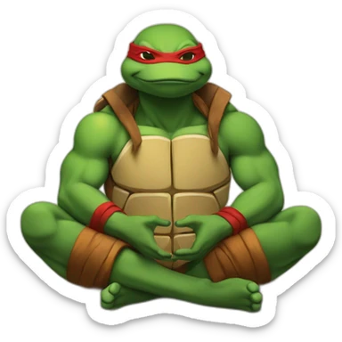 Raphael TMNT doing a meditation sticker