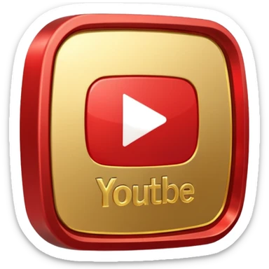 youtube golden play button with red edges sticker