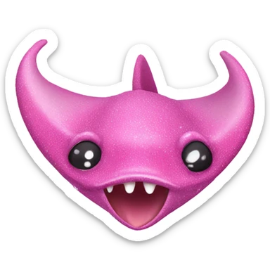 Pink stingray with glitter  sticker